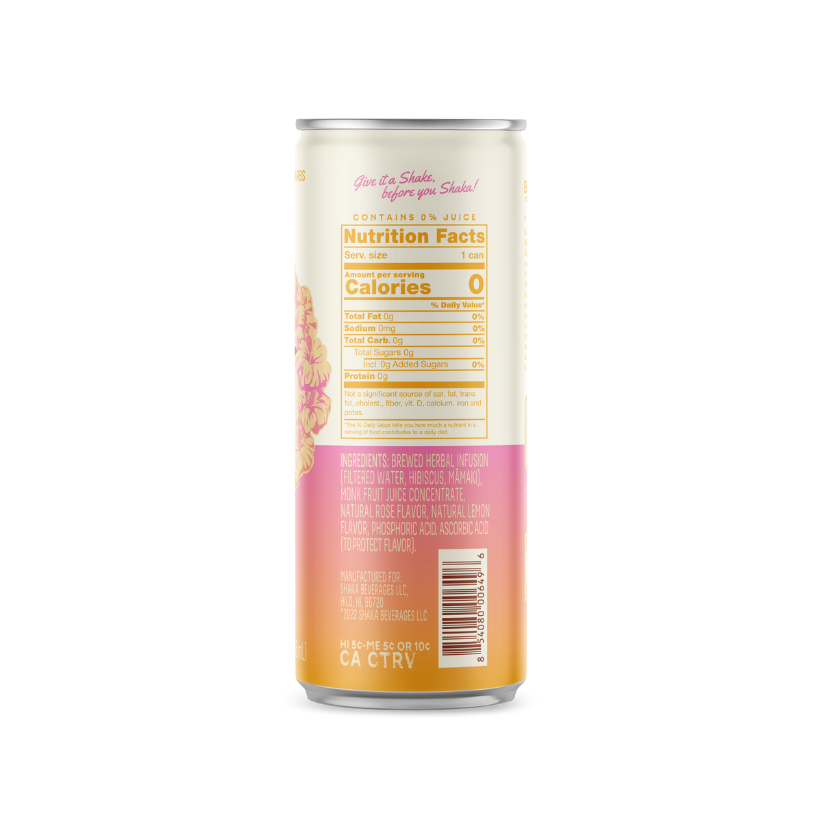 Lemon Rose 12oz Can Herbal Tea 12Pack Shaka Tea