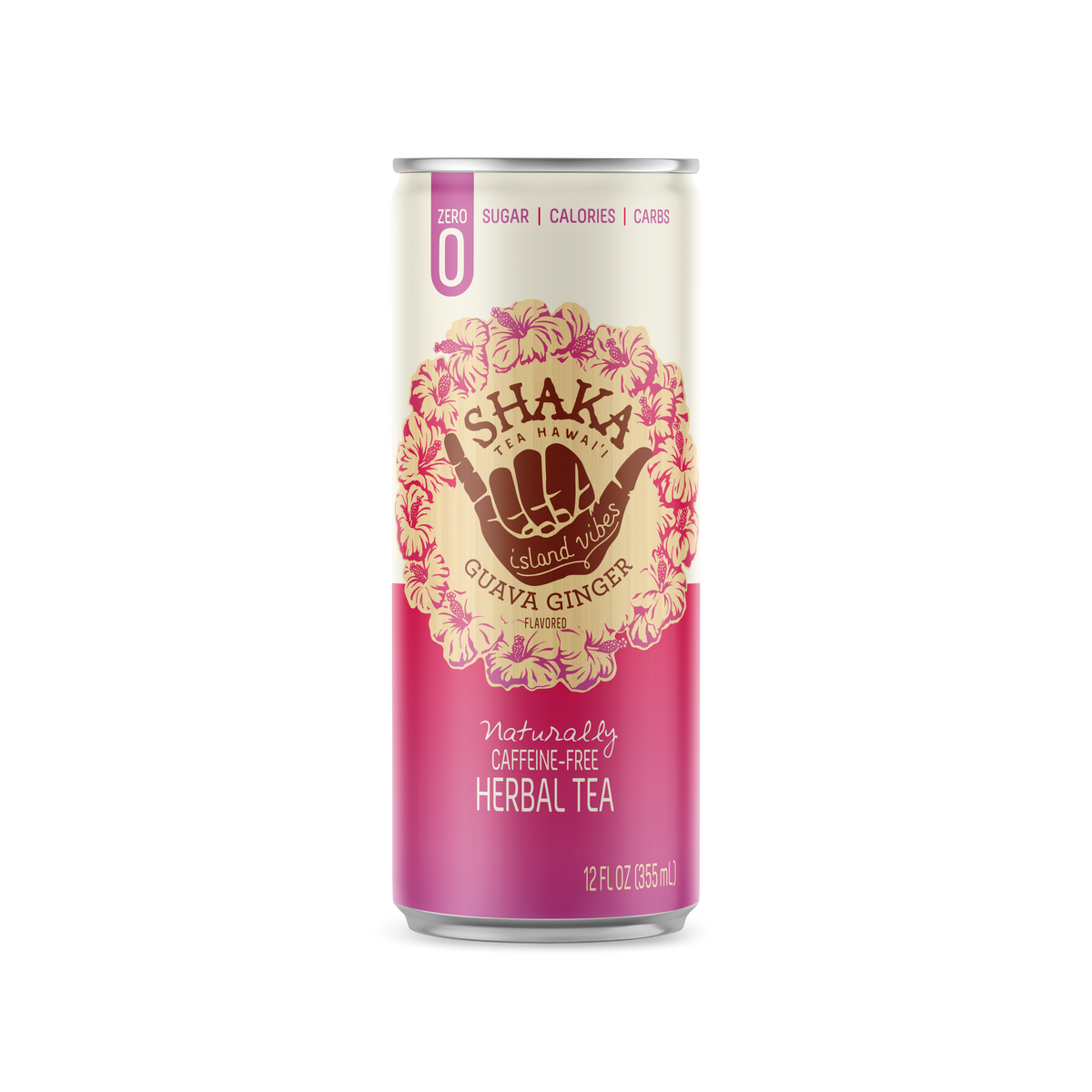 Guava Ginger 12oz Can Herbal Tea 12Pack Shaka Tea